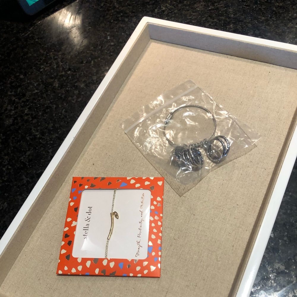 Stella & Dot Tray, Ring Sizer & Bracelet